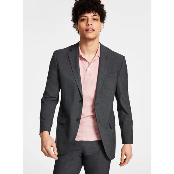 DKNY Men Modern Fit Stretch Suit Jacket Charcoal Size 42R - Picture 2 of 2